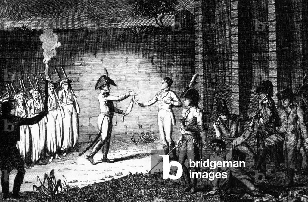 Death of Louis Antoine Henri de Bourbon, Duke of Enghien March 21, 1804 in Vincennes (France) on the order of Prime Consul NapoleonBonaparte, engraving