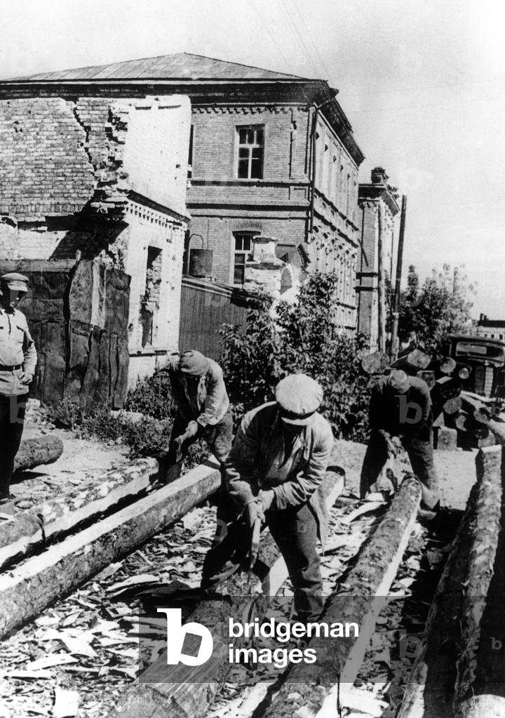 Aftermath of the Battle of Stalingrad, 1943 (b/w photo)