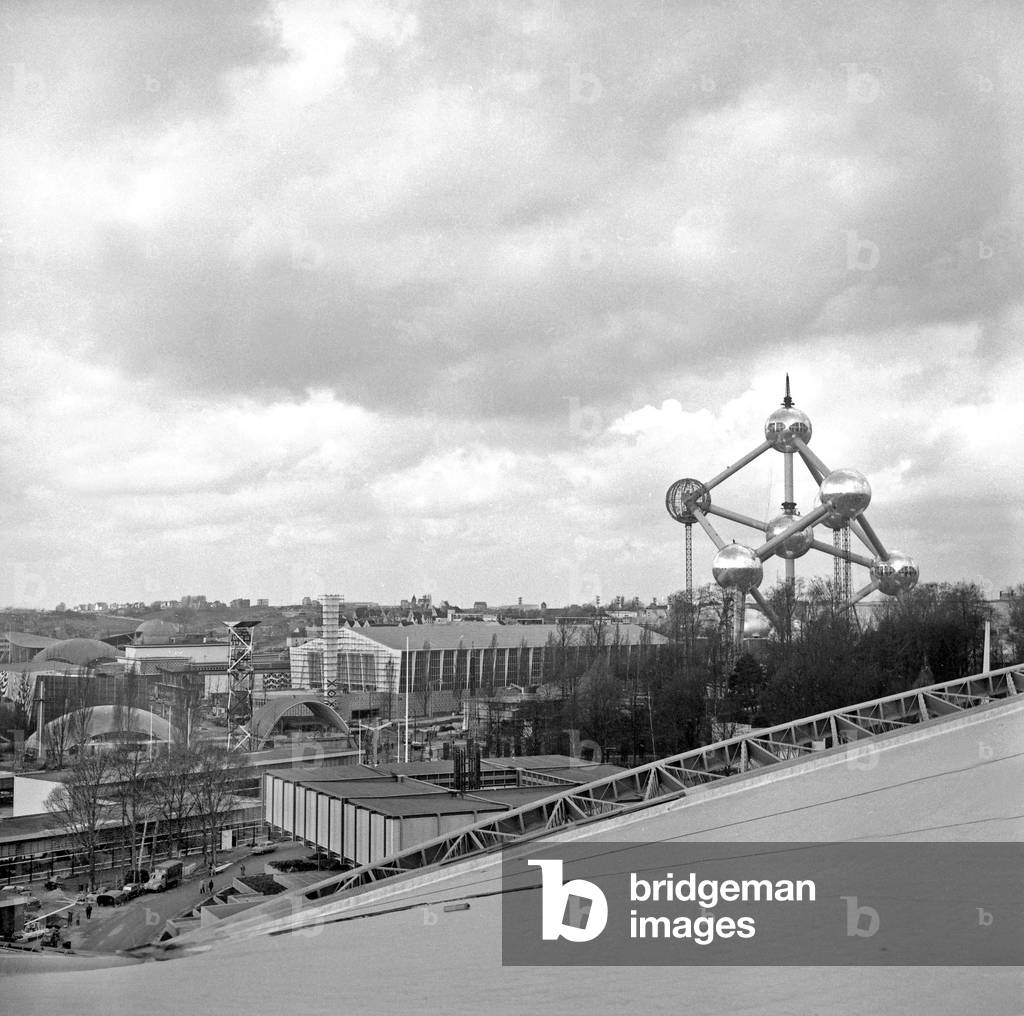 World fair in Brussels on March 29, 1958 : the Atomium