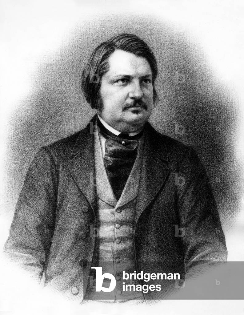 Honore de Balzac (1799-1850) French novelist , c. 1840 (engraving)