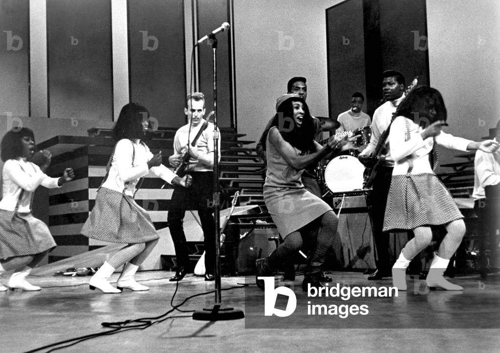 Soul Singer Tina Turner on stage during TV Progra The big TNT Show, 1966 (photo)