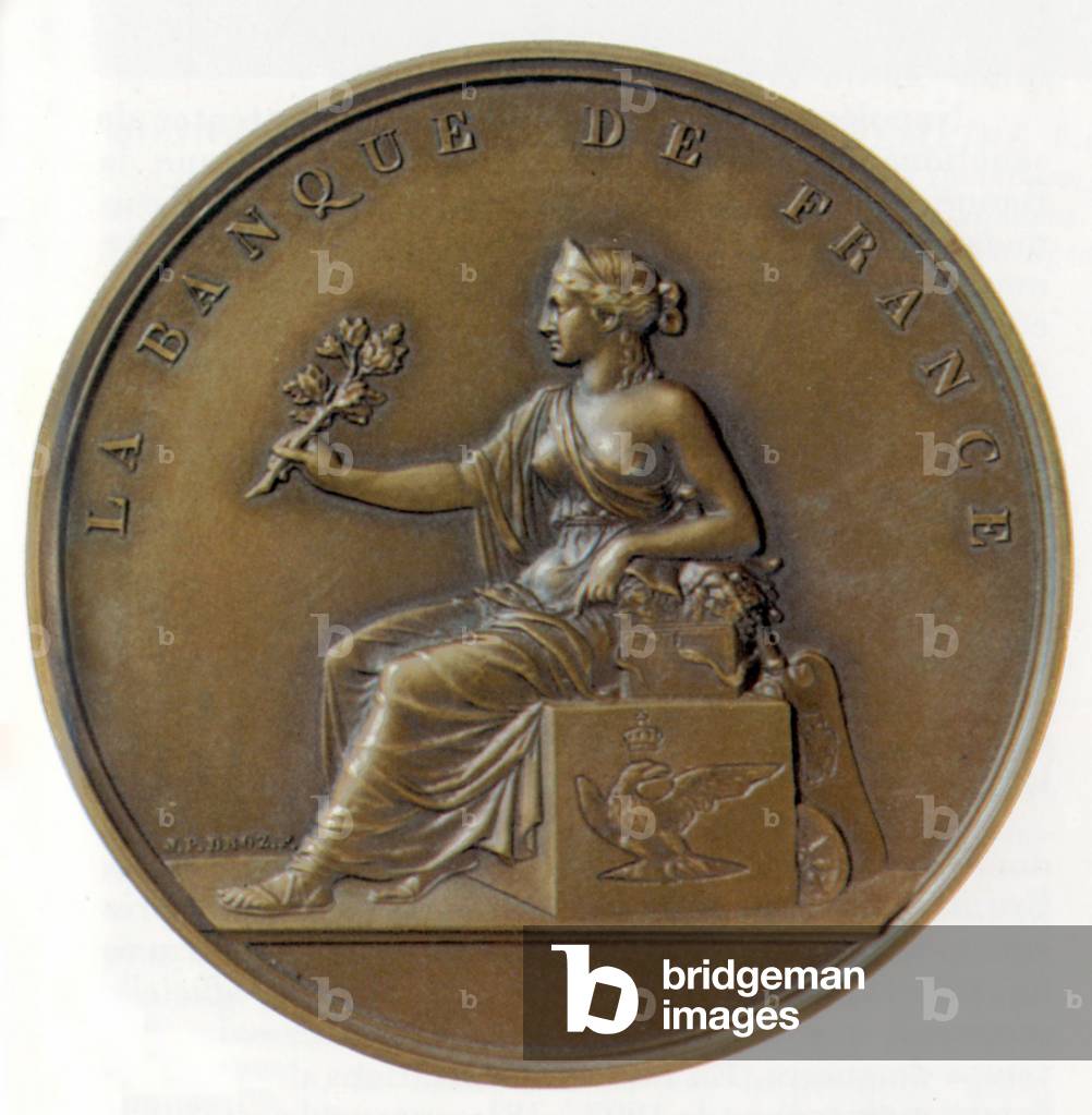 Medal of JP Broz commemorating the installation of the Bank of France in the hotel La Villiere in Paris in 1806