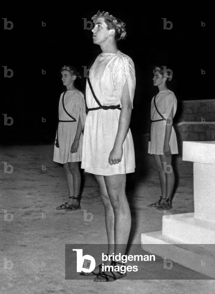 Prince Constantine of Greece (future King  Constantine II) in a ply by Sophocle June 7, 1957
