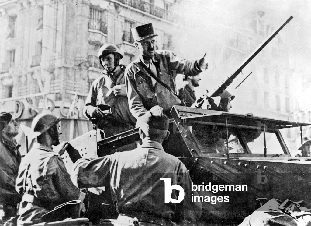 General Philippe Leclerc de Hauteclocque and Commander Rouvillois, Liberation of Paris, 25th August 1944 (b/w photo)
