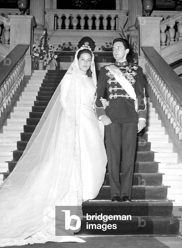 Wedding of Prince Michael of Greece with Marina Karella in Athens February 1965