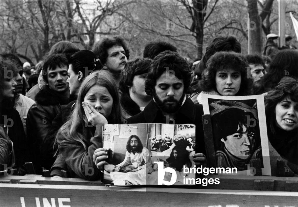 Commemoration in memory of John Lennon in Central Park in New York after his death in 1980