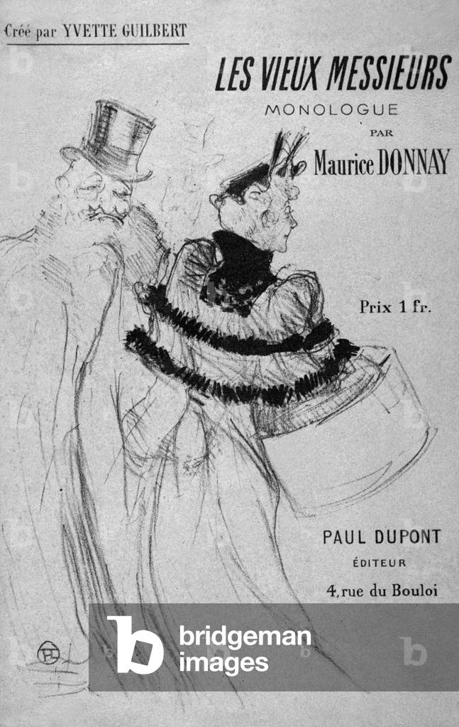 Cover of the book Les vieux Menteurs Monologue by Maurice Donnay created by Yvette Guilbert edition Paul Dupont
