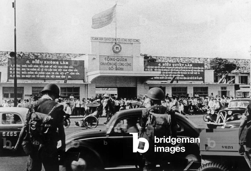 Some soldiers patrol in the streets of Saigon, Southern Vietnam, a few days after the proclamation of the martial law, September 4, 1963