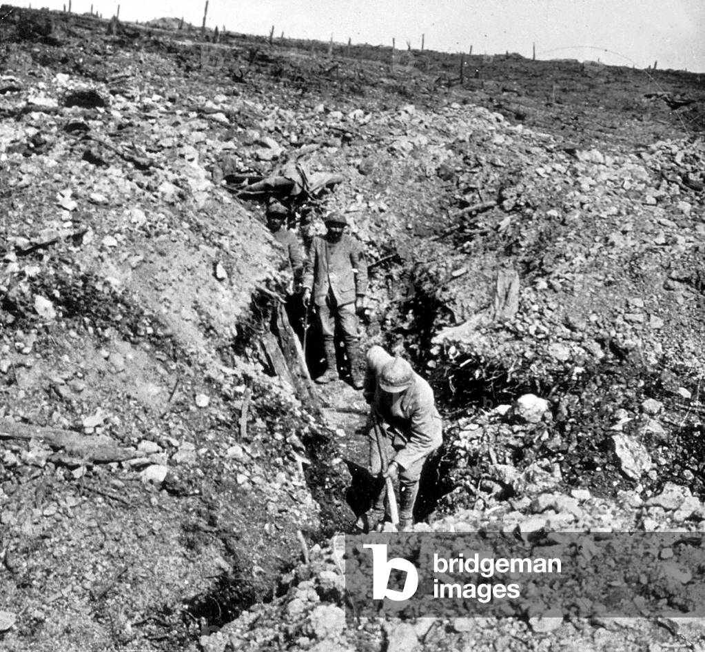 View of the Trenches, Verdun, 1916 (b/w photo)
