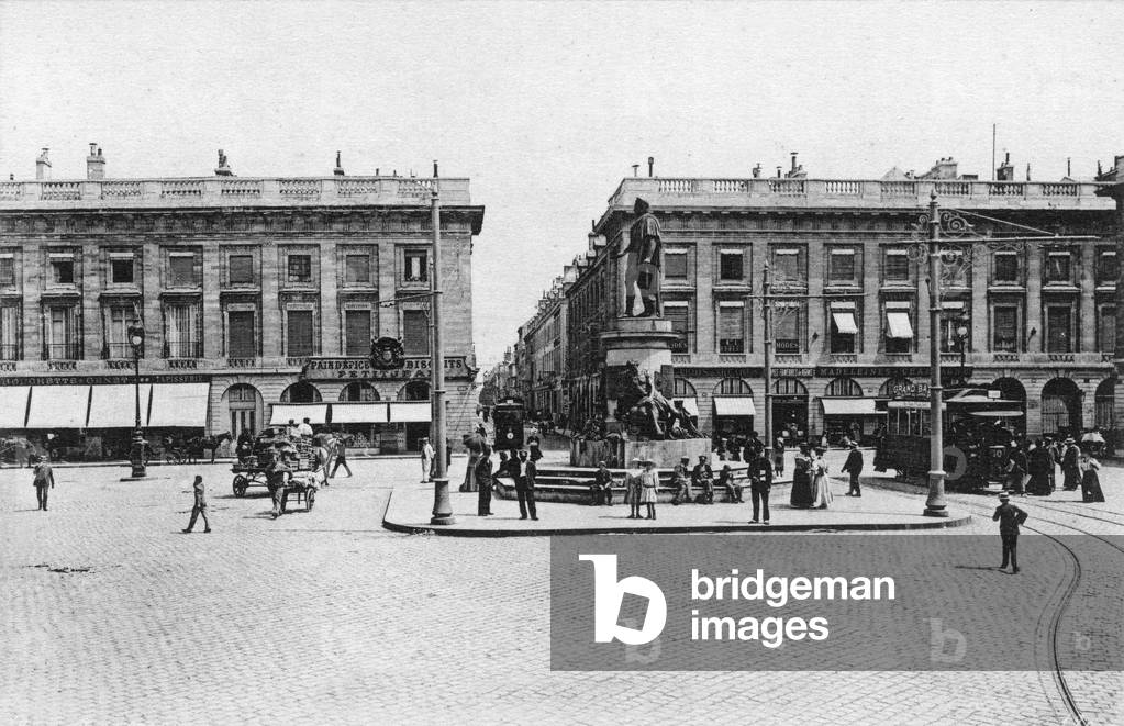 Postcard of Royal Square, Reims, c. 1900 (b/w photo)