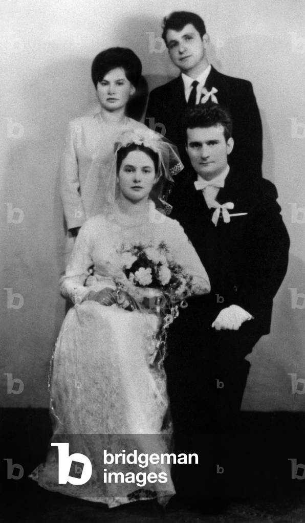 Wedding of Lech Walesa and Danuta in November 1969 in Golos