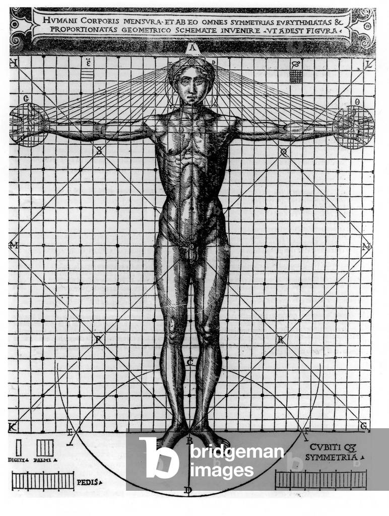 astrological and anatomical symbols, engraving from 