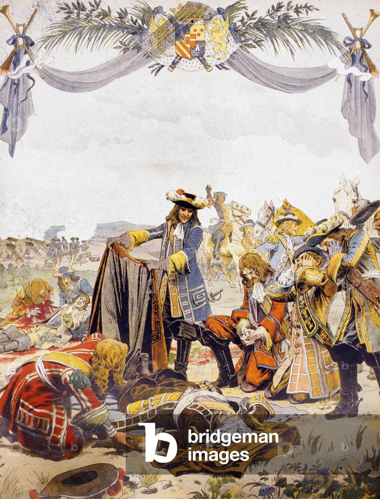 The Death of Henri de la Tour d'Auvergne Viscount de Turenne, 1904 (engraving)