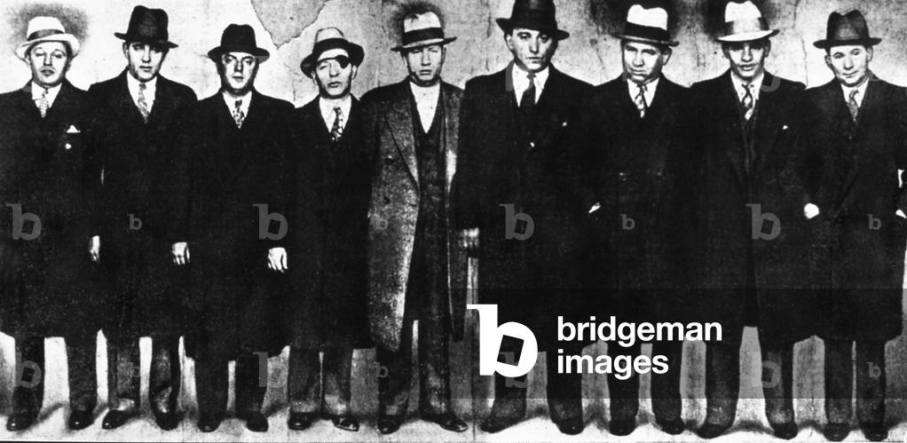 Benjamin 'Bugsy' Siegel in a Police Lineup, 24th September 1940 (b/w photo)