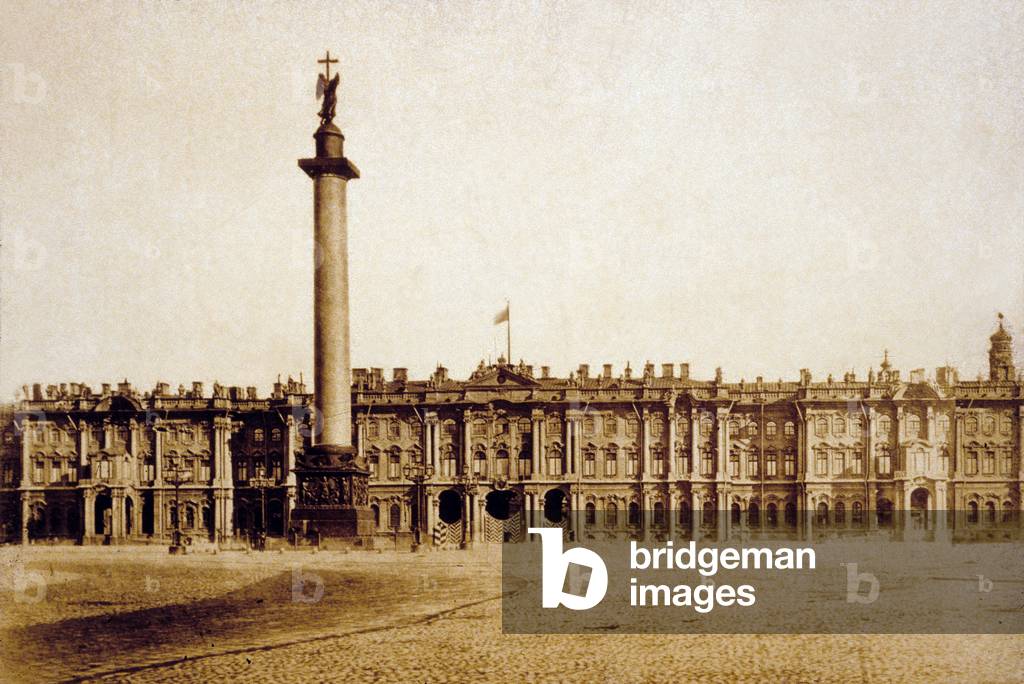 The Hermitage (Winter Palace) St Petersburg, 1890 (b/w photo)