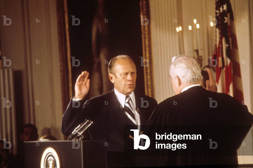Gerald Ford taking oath as 38th American President in 1974