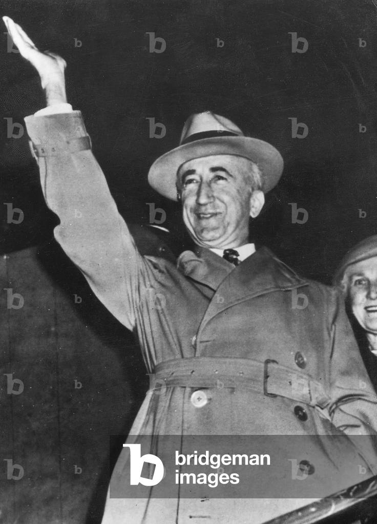 James Francis Byrnes (1879-1972) American undersecretary of state of foreign affairs here leaving for Paris Conference 1946