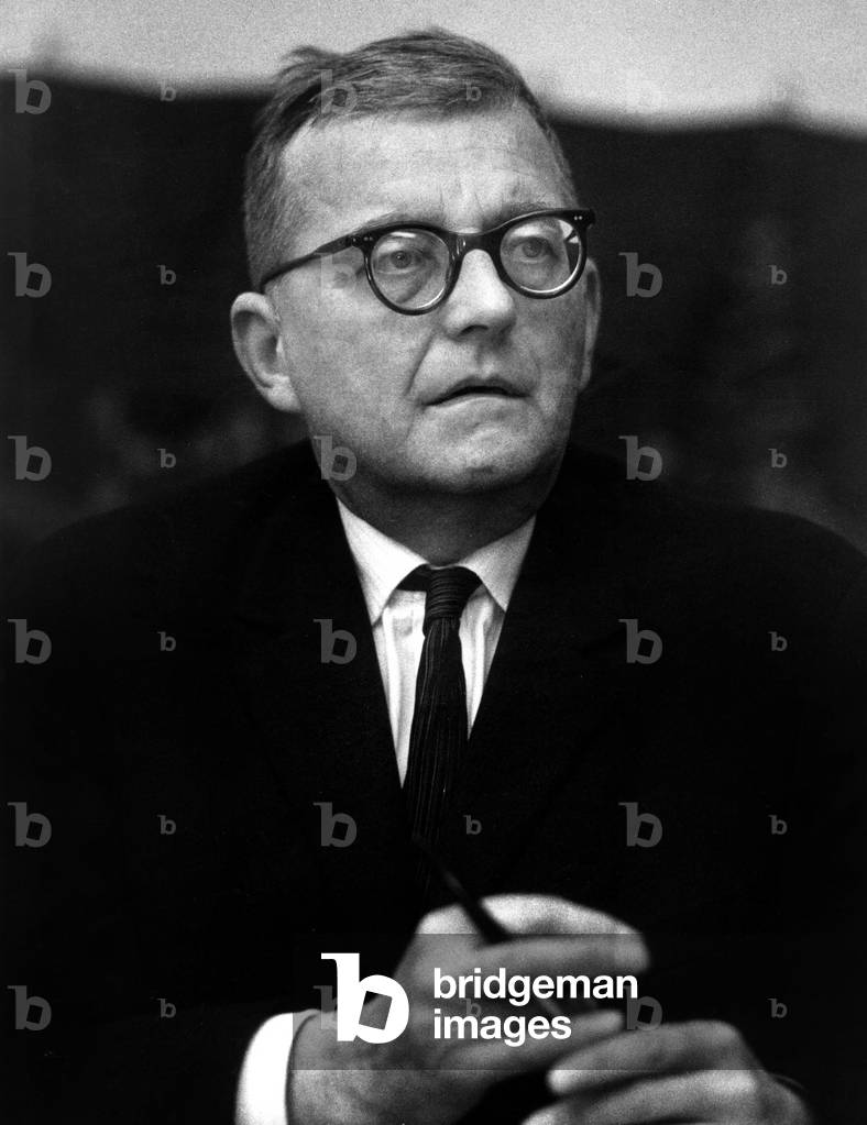 Dimitri Shostakovitch, c.1966 (b/w photo)