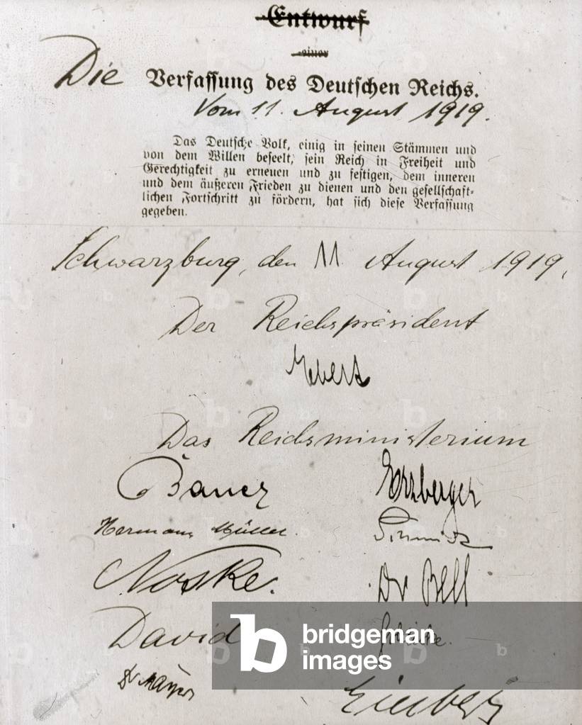 The Weimar Constitution, 1919 (litho)