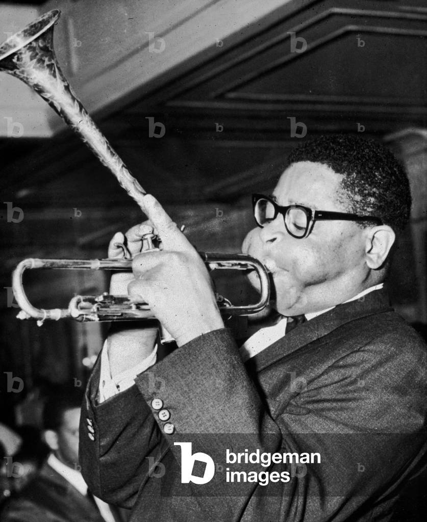 Dizzy Gillespie (1917-1993) American jazz trumpet player, during concert 1948