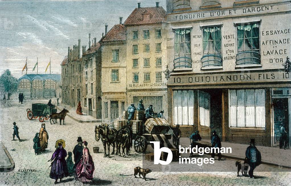 Industries in Paris : a foundry of gold and silver, c. 1860, engraving