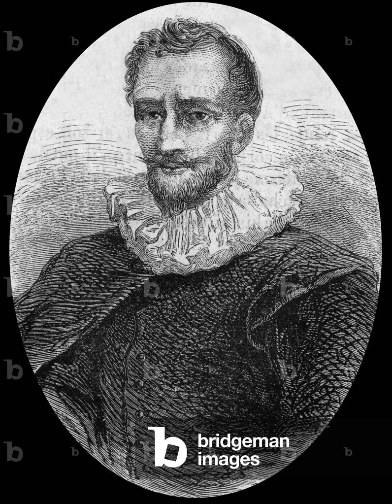 Theodore Agrippa d'Aubigne (1552-1630) French protestant poet, engraving