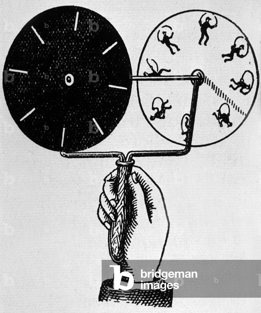 The Phenakistiscop invented by Joseph Plateau in 1832, engraving