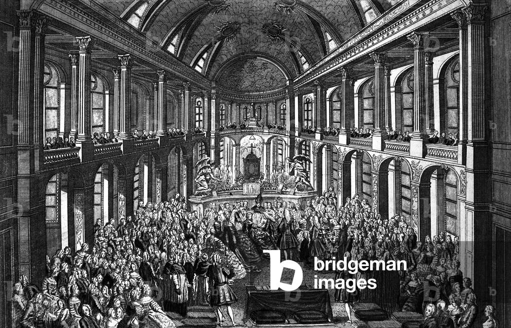 Wedding of Louis XVI and Marie-Antoinette May 16, 1770 at the Versailles chapel celebrated by archbishop Roche-Aymond , engraving