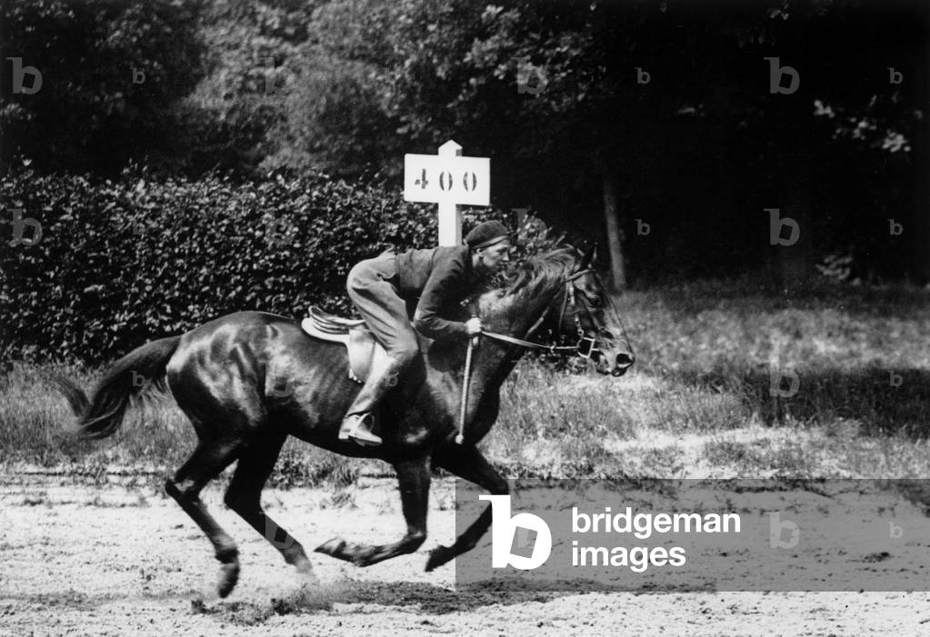 Josephine Baker on a horse 1948