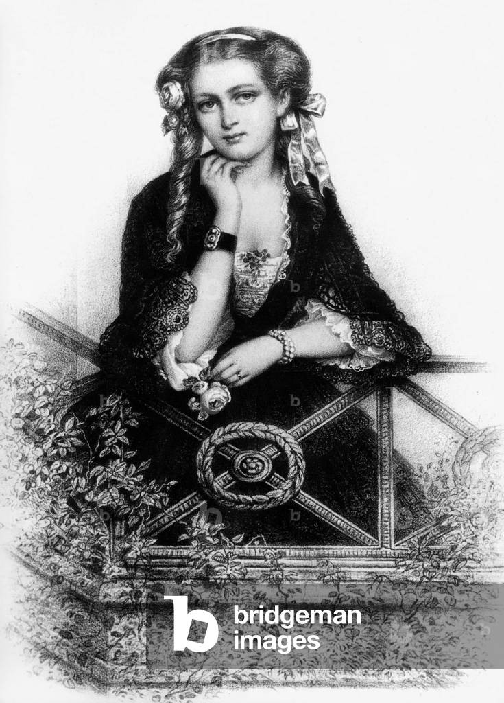 Delphine Gay (1804-1855) French woman of letters and wife of Emile de Girardin, engraving