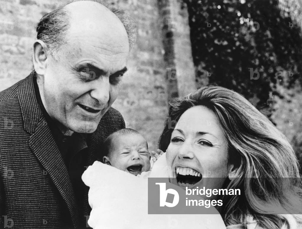 Hungarian born British conductor Georg Solti (1912 - 1997) with his wife Valerie Pitt and their daughter Gabriella, April 3, 1970