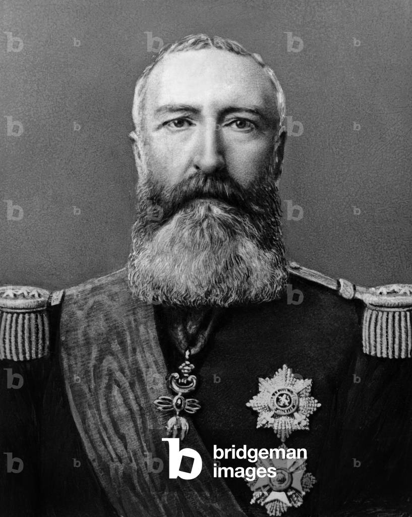 Leopold II (1835-1909) King  of Belgians in 1865-1909, engraving