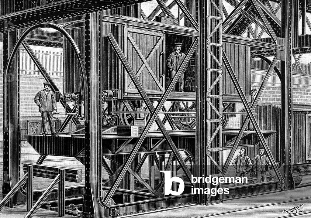 Freight Carriages, Gare Saint Lazare, Paris (engraving)