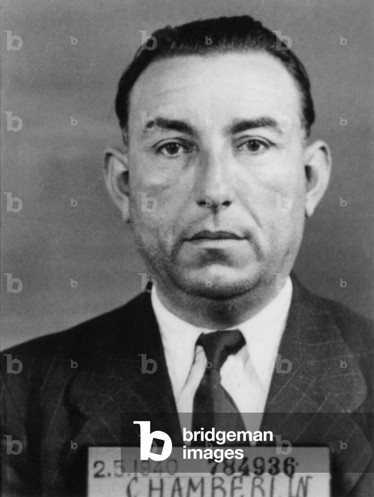 The criminal Henri Chamberlin, dit Lafont, leader of the Gestapo under the Occupation. 1940. Photograph of Police Prefecture.