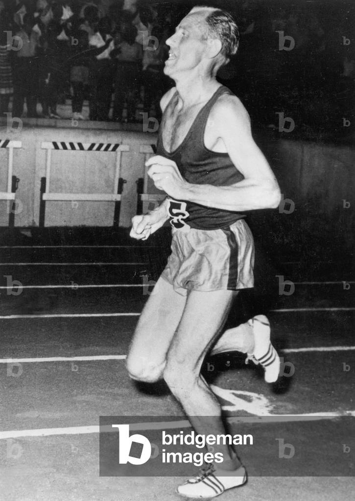 Emil Zatopek (1922-2000) czech runner during race in Greece August 16, 1957