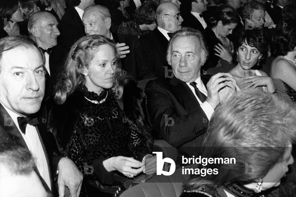 Francis Lemarque at the “Generale” of Tino Rossi, with on the left Mr. and Mrs. Borniche on November 10, 1982