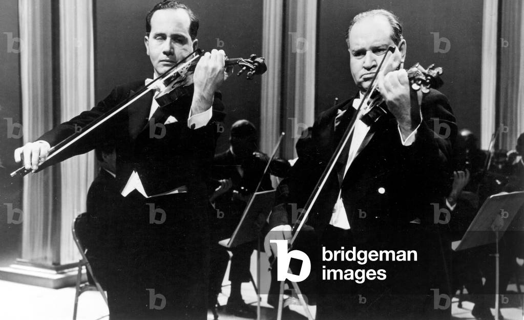 Violinist Igor Oistrakh and his father David Oistrakh here on concert 1964