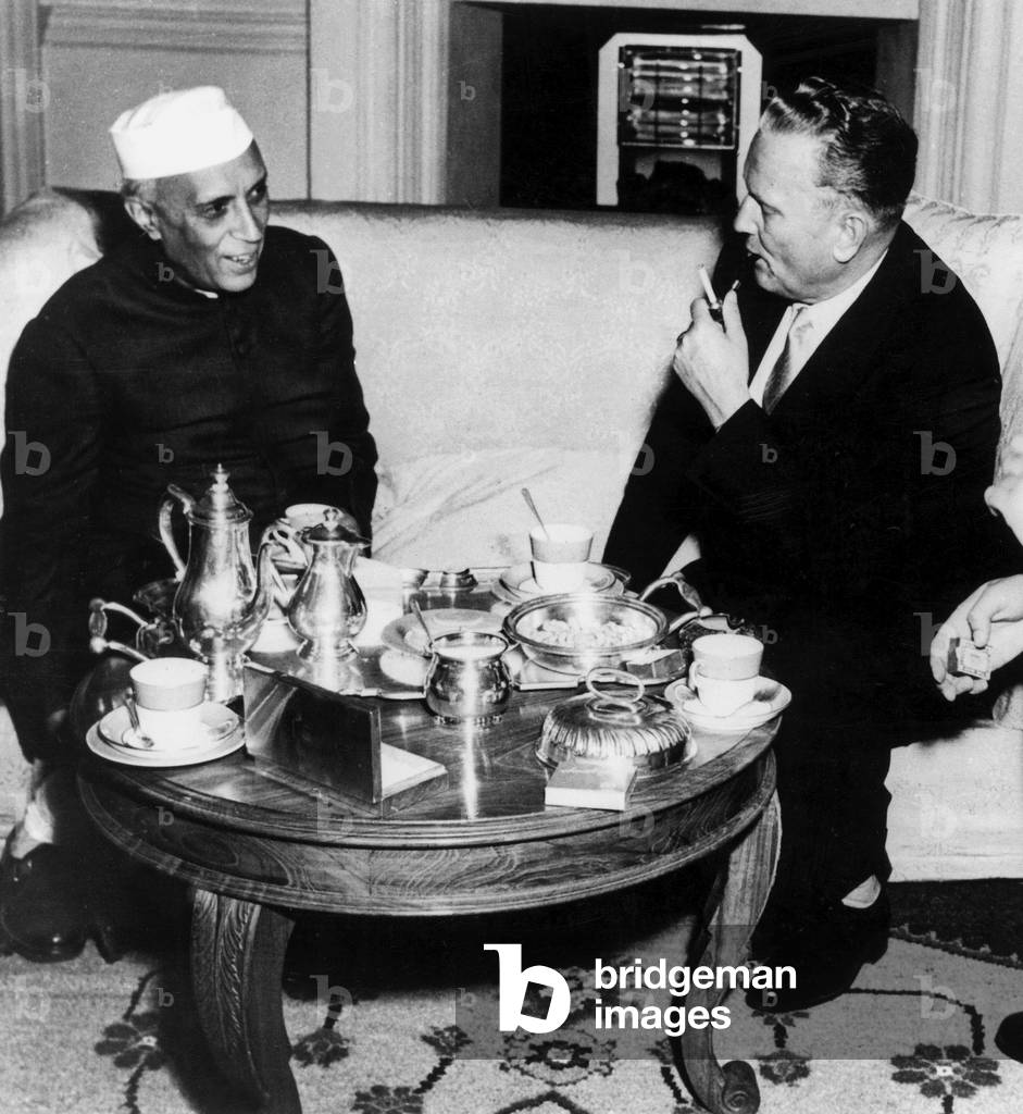 Indian Prime Minister Jawaharlal Nehru meeting yugoslavian President Josip Broz Tito December 1954