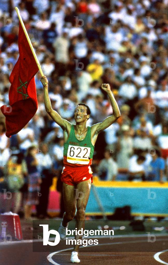 Olympic Games in Los Angeles, 1984 : Moroccan athlet Said Aouita win the 5000m