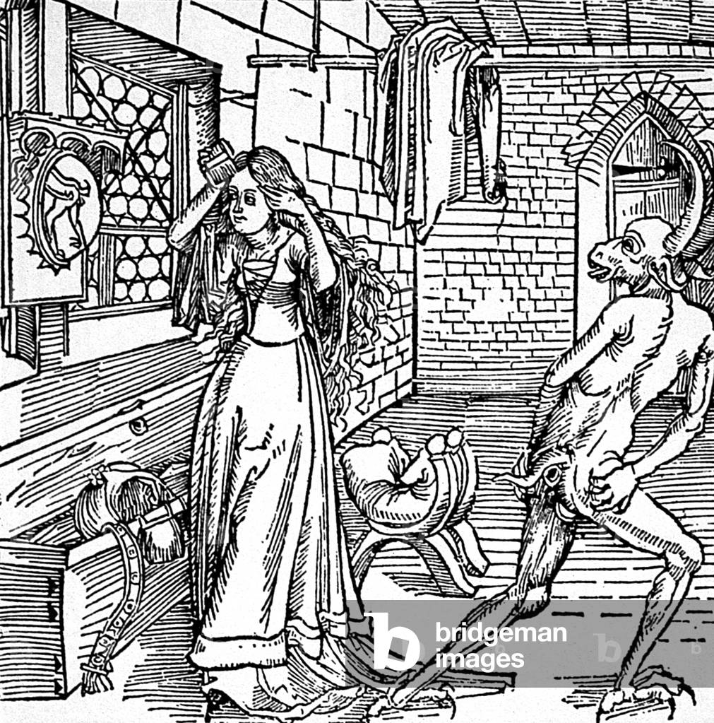 The coquette, engraving by Albrecht Durer (1471-1528), 15th century