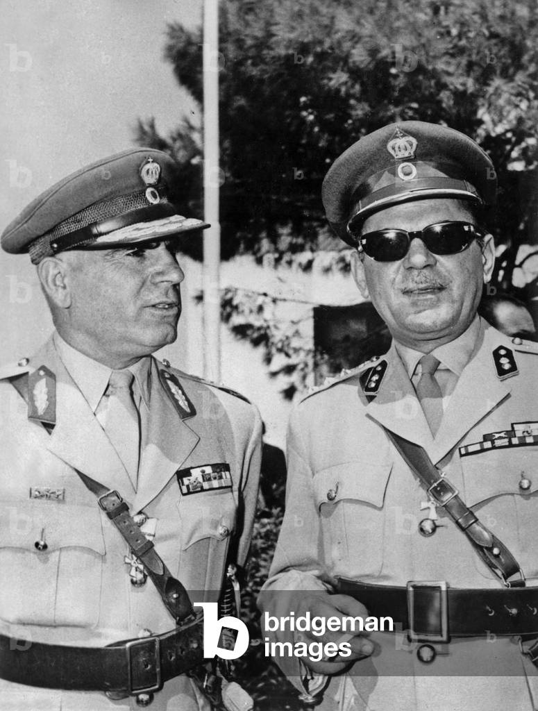 Stylianos Patakos, vice Prime Minister and minister of defence, and Yeoryios Papadopoulos, greek Prime Minister, on December 14, 1967