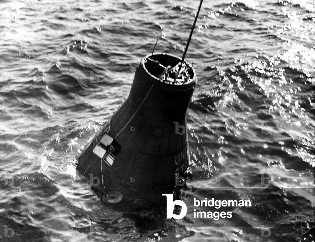Astronaut John Glenn aboard 