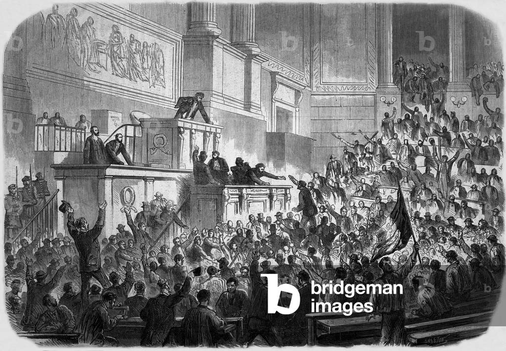The Birth of French Third Republic on the 4th September 1870 (engraving)