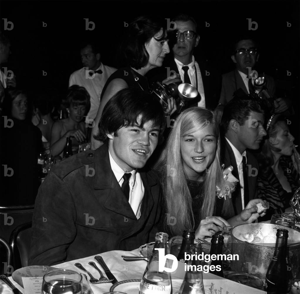 Mickey Dolenz and Susan Barrett at the opening of Cocoanut Grove Club in Los Angeles in November 1966