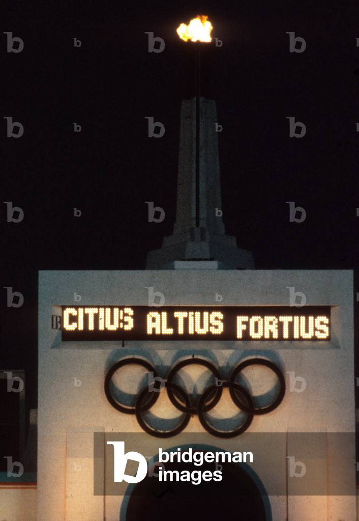 Olympic Flame at Los Angeles Olympics Closing Ceremony, 1984 (photo)