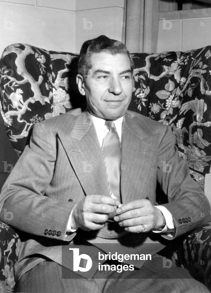 Salvatore Lucania, called Lucky Luciano (1897-1962), gangster of sicilian mafia, here in the 50's