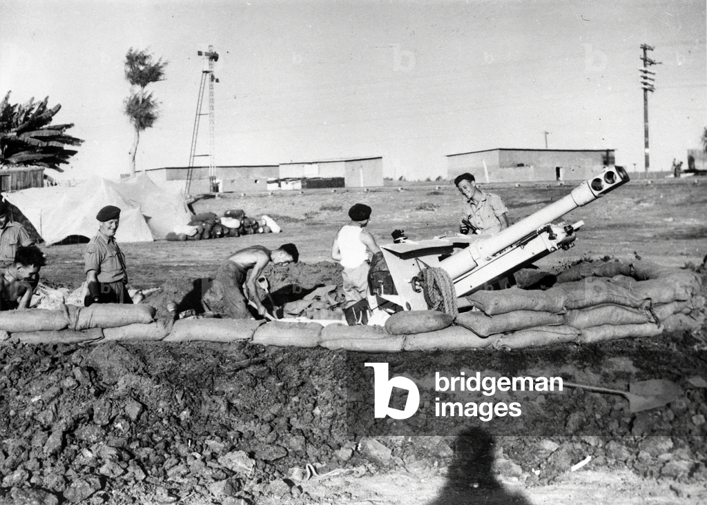In north area in Suez canal, English and French forces strengthen their positions occupied from ceasefire on Ismailia road on November 16, 1956