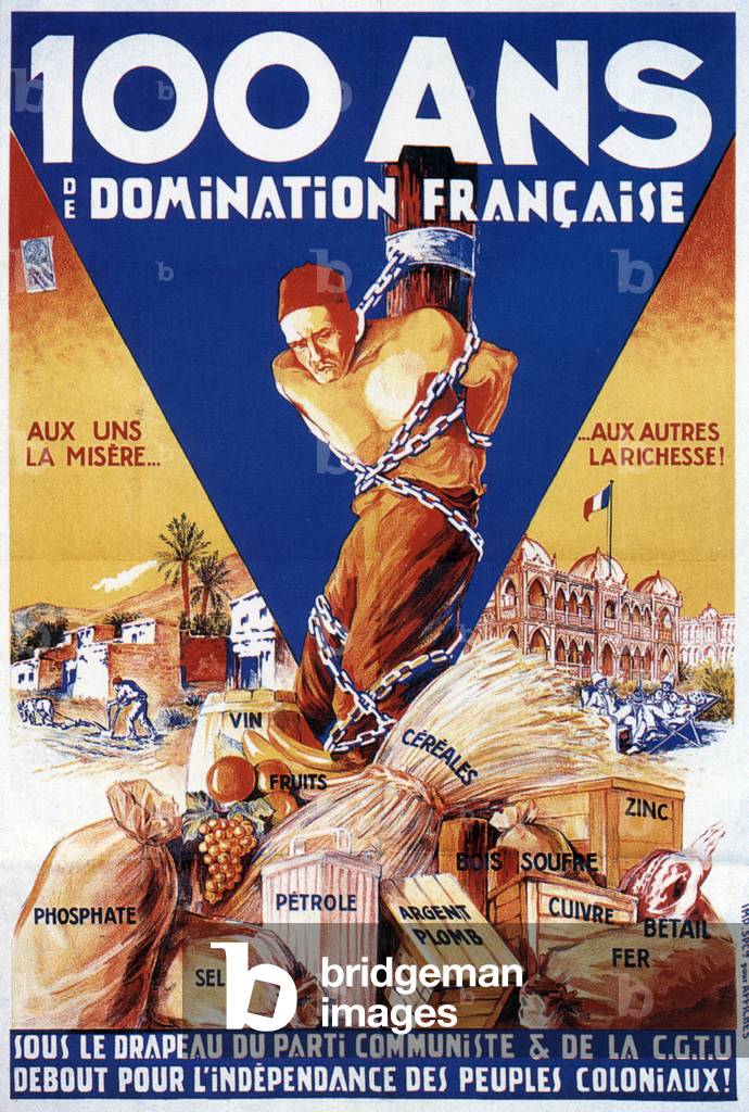 Poster protesting against French Colonialism (litho)