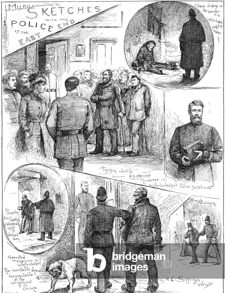 Police Investigation into the Jack the Ripper Murders, 1888 (engraving)