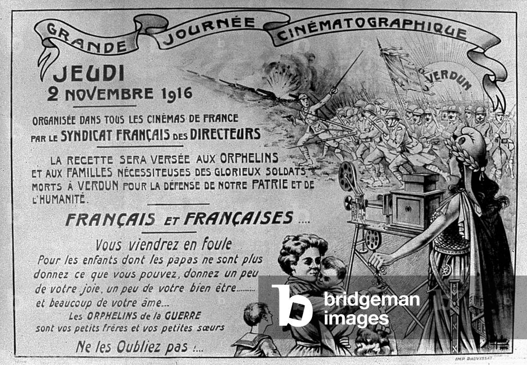 Poster for the cinematographic day in favour of families of soldiers dead in Verdun on November 2, 1916